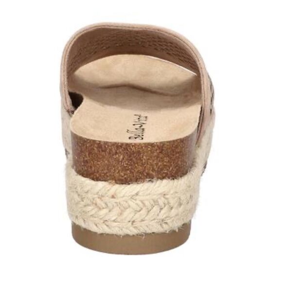 Bella Vita Beverly Taupe Leather Platform Sandals 9M Slip-On Espadrille Wedge - Picture 12 of 12